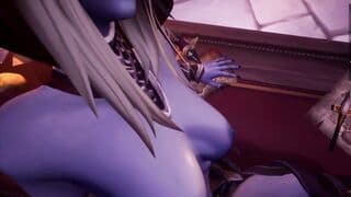 Muscular dude fucks doggy style perfect elf into the castle